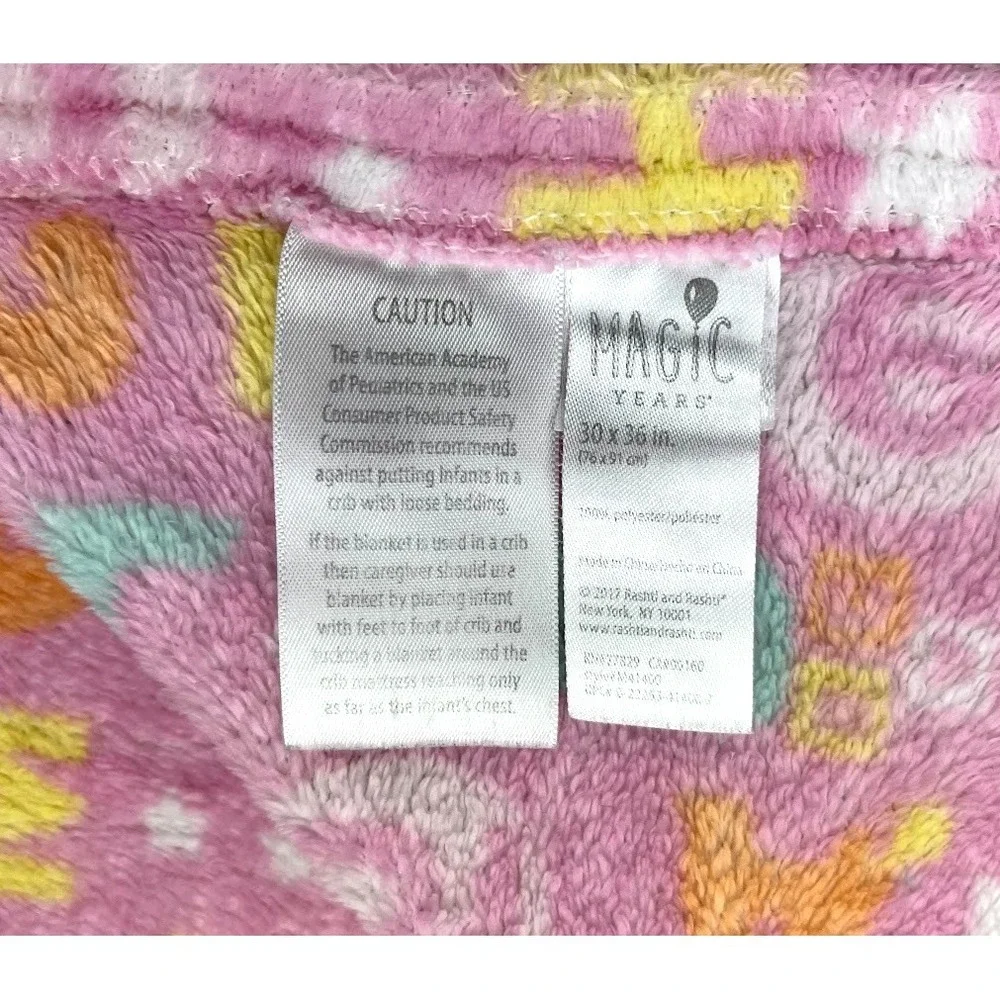 Magic Years Pink Letters Numbers Stars Giraffe Baby Girl Blanket Fleece Thin